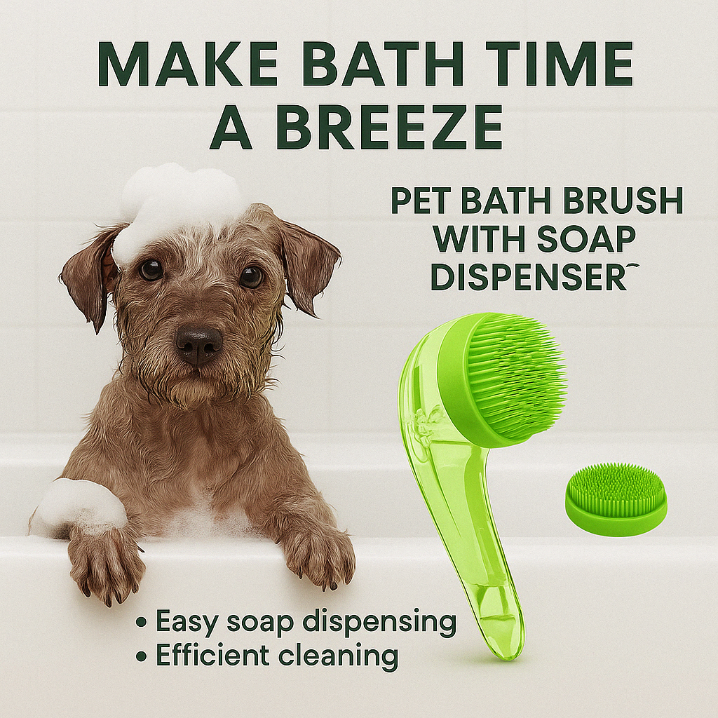 PET SPA BRUSH WITH SHAMPOO DISPENSER