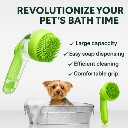 PET SPA BRUSH WITH SHAMPOO DISPENSER