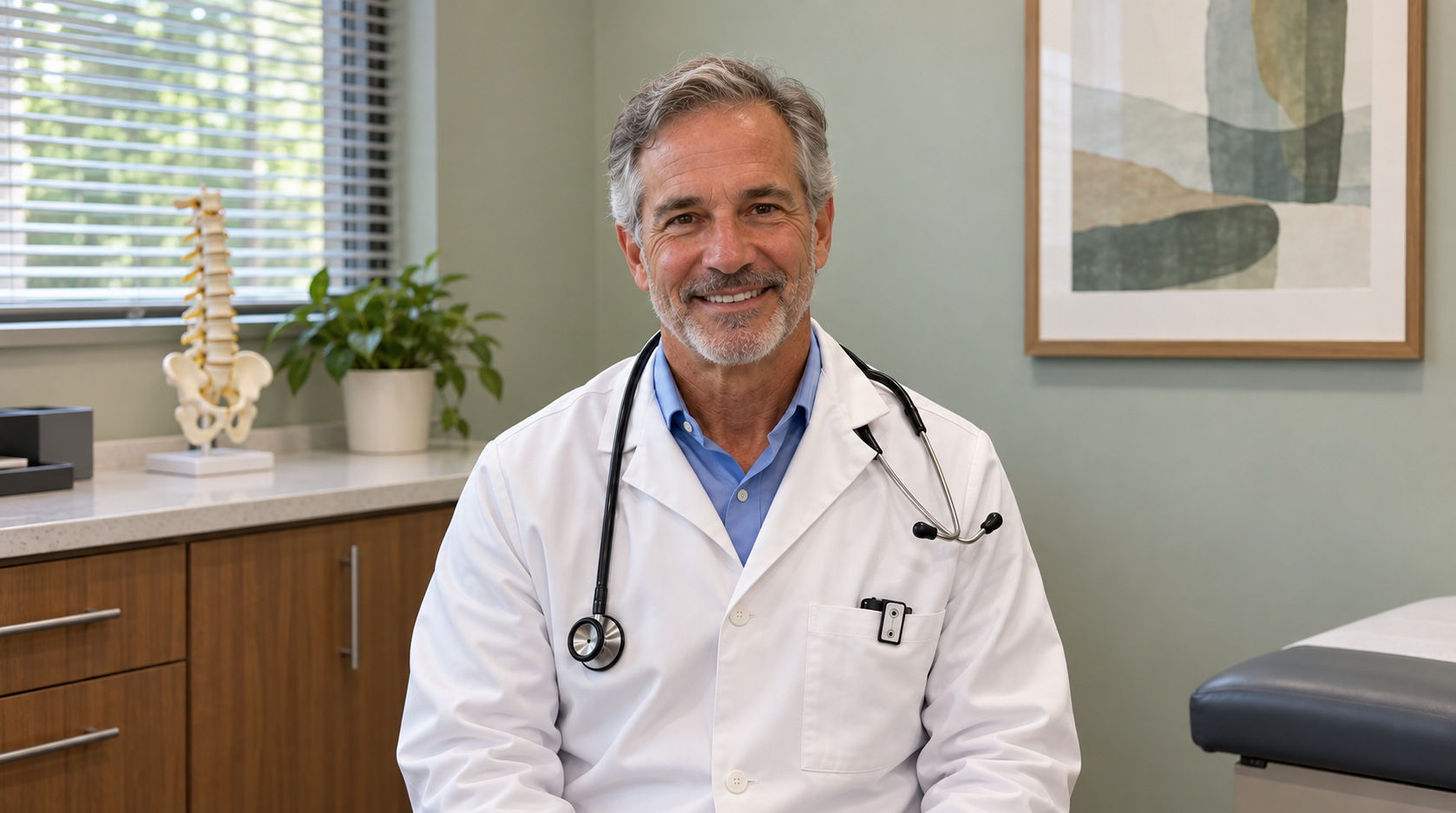 Illustrative portrait in a clinic
