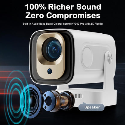 Projector with WiFi and Bluetooth, 4K Support Native 1080P Movie Projector, Outdoor Auto Focus Projector for Home Theater, Compatible with iOS Android Phone/TV Stick/Laptop